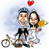 Convites de casamento com Caricaturas