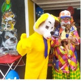 animação de porta de loja personagem e palhaço