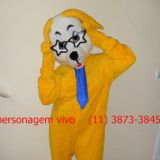 Personagem vivo cachorro e locutor inauguração