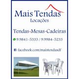 Locação de tendas, mesas e cadeiras