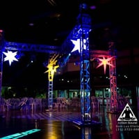 Pista em box truss truss em formato de x