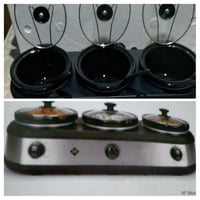 Rechaud Elétrico Fogão com 3 cubas em porcelana, 2.800 ml cada cuba. Muito utilizada para fondue, es