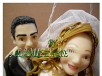 Topo de bolo -Casal de para-pente