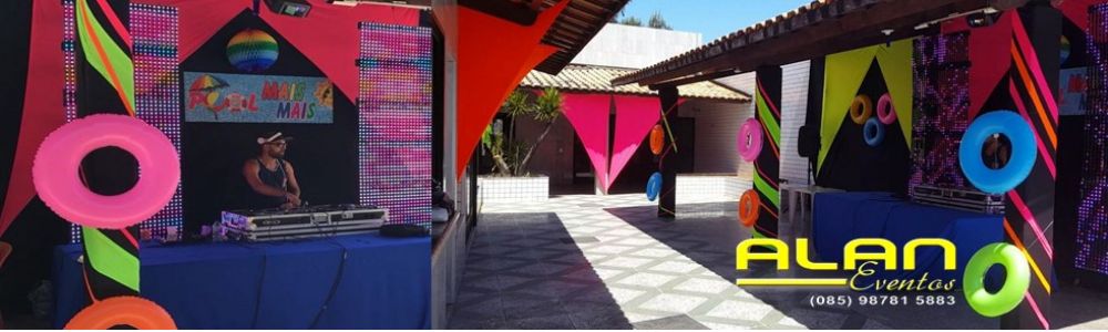 Alan Eventos-aluguel De Equipamentos e Decoração com malhas tensionadas,tecidos e balões Para Evento
