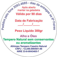 Produtos embalados em potes higienizados de 300gr e 500gr