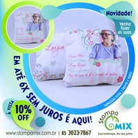 Almofada 35x20cm, sublimação total.