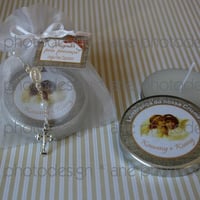 Latinha com Vela Perfumada e Mini-terço