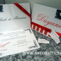 CONVITE DEBUTANTE TEMA MASCARAS