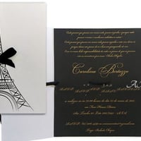 CONVITE ACOPLADO AO ENVELOPE
Tipo de papel: Aspen perolizado 180g
Tamanho Aberto: 14,6 x 39,2 cm
