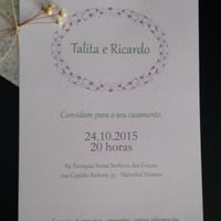 Convite "And I love her".
Papel Offset 240g, impressão laser, fechamento com papel 180g, 