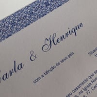 Convite "Fado".
Papel Offset 240g, impressão laser, fechamento com papel linho 180g e fio