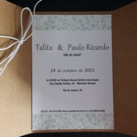 Convite "Let it be".
Papel Offset 240g, impressão laser, fechamento com papel Kraft 180g 