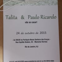 Convite "Let it be".
Papel Offset 240g, impressão laser, fechamento com papel Kraft 180g 
