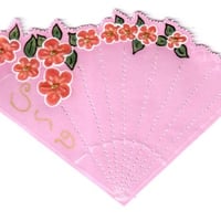 Cartão, Convite ou Lembrancinha Leque com Flores