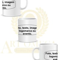 Caneca de cerâmica personalizável, especialmente revestida para receber a aplicação de imagens, foto