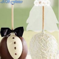 maçã noivos no chocolate