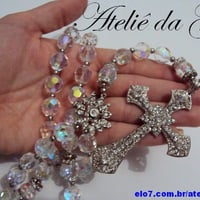 Terço para noivas em cristal com strass