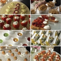01 uma seleção de aperitivos, canapés quentes e frios com uma opção de massa a sua escolha acompanha