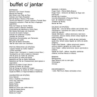 Opção de buffet aparti de 45.00 por pessoa