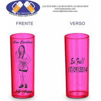 Copos Long drink com caricaturas