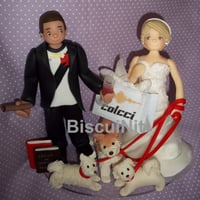 Topo de Bolo - Noivinhos em Biscuit - BiscuiNit