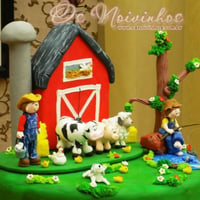 Topo de bolo infantil - Fazendinha