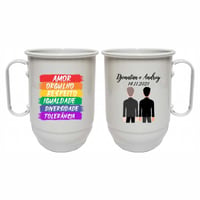 Caneca de Alumínio 850ml Personalizada Colorida