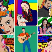 Transforme suas fotos em um poster de fotopintura com o estilo de Romero Britto. (Consulte valor)
