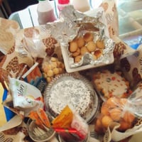 Cestas de café com produtos caseiros