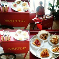 Carrinho de Waffle para festas, eventos, casamento, debutante. Com cobertura a sua escolha: chocolat
