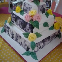 Bolo de três andares com fotos