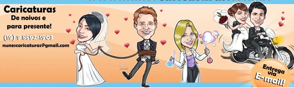 Caricaturas para convites de casamento