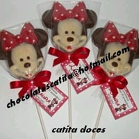 pirulitos de chocolate da Mine com recheio R$ 3.50 cada