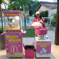 CARRINHO DE PIPOCA E ALGODÃO DOCE ROSA