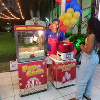 CARRINHO DE PIPOCA E ALGODÃO DOCE VERMELHO