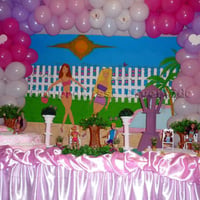 Decoração Barbie na piscina
