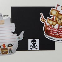 Convite Navio Pirata - Festa Piratas