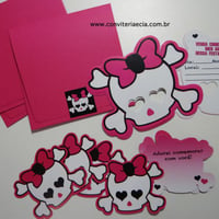 Convite Caveirinha - Festa Monster High