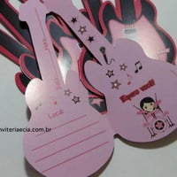 Convites Guitarra - Festa Rock