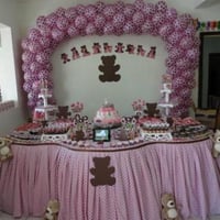 Festa dos ursos marrom e rosa 