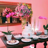 Mesa de bolo decoração de casamento