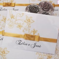 Convite Flores e Galhos Ouro