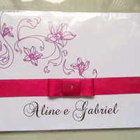 Convite Flores e Galhos Pink