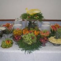 Mesa de alimentação com frutas