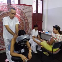 Shiatsu de cadeira e Reflexologia podal em evento da Assoc. Serv. do Tribunal de Contas do Est. do R