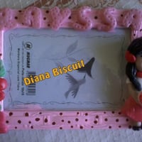 porta retrato decorado com biscuit