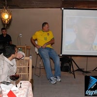 Som e telão - palestra Oscar Schmidt
