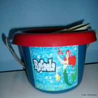 Baldinho de praia, Personalizado em vinil (prova d