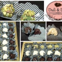 Brigadeiros gourmet. Chocolate belga 100% da Callebaut. Pastas saborizante italiana e confeitos de c