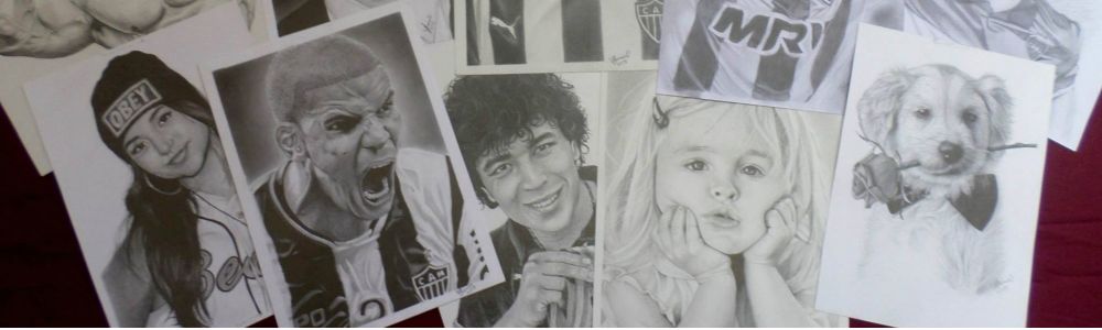 Desenhos realistas - retratos feitos a lápis